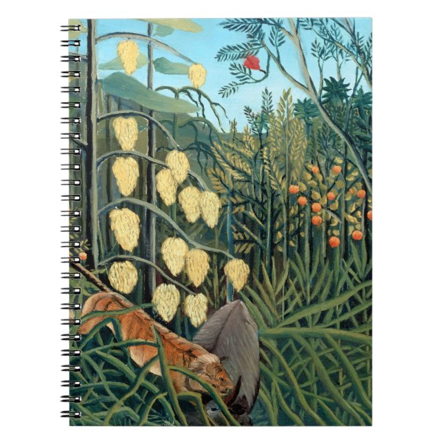 Henri Rousseau - Battling Tiger and Buffalo Notebook (Front)