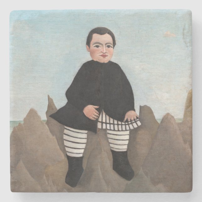 Henri Rousseau - Boy on the Rocks Stone Coaster (Front)