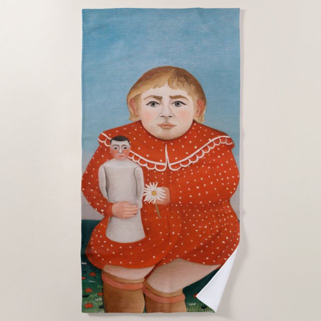 Henri Rousseau - Child with a Doll Beach Towel (Front)