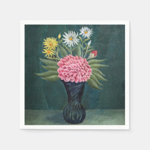 Henri Rousseau - Dahlia and Daisies in a Vase Napkin