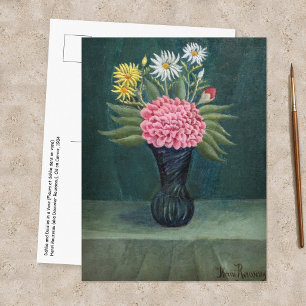 Henri Rousseau - Dahlia and Daisies in a Vase Postcard
