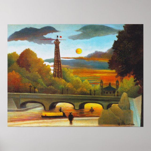 Henri Rousseau Eiffel Tower at Sunset Poster (Front)