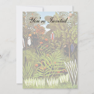 Henri Rousseau - Exotic Landscape Jungle Art Invitation