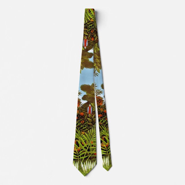 Henri Rousseau - Exotic Landscape Jungle Art Tie (Front)