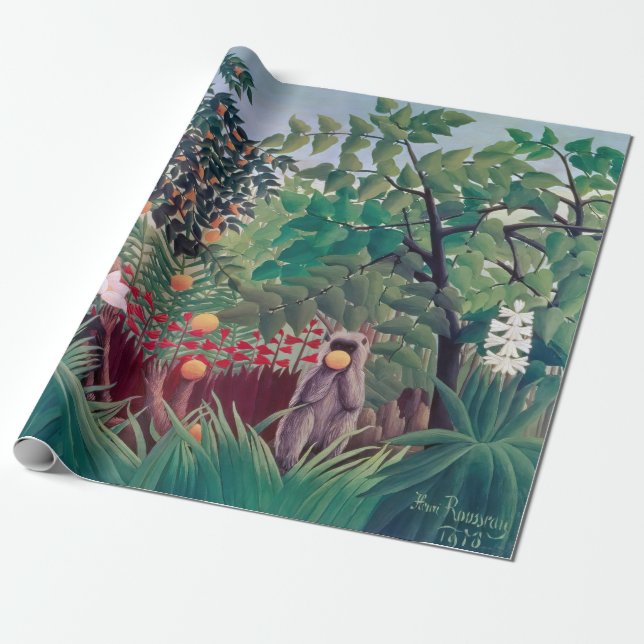 Henri Rousseau - Exotic Landscape Wrapping Paper (Unrolled)