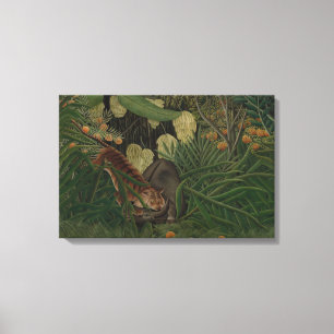 Henri Rousseau - Fight Between a Tiger Canvas Print
