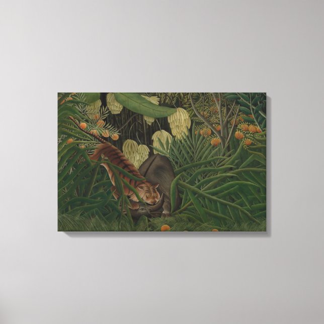 Henri Rousseau - Fight Between a Tiger Canvas Print (Front)