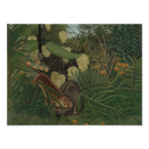 Henri Rousseau - Fight Between a Tiger Photo Print