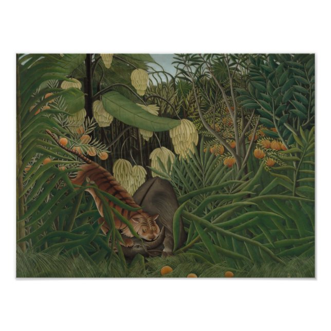 Henri Rousseau - Fight Between a Tiger Photo Print (Front)