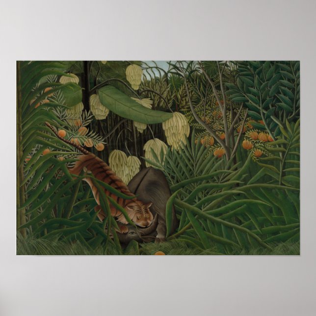 Henri Rousseau - Fight Between a Tiger Poster (Front)