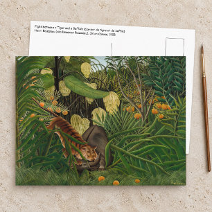 Henri Rousseau - Fight between Tiger and Buffalo Postcard