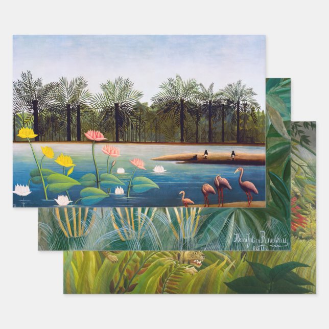 Henri Rousseau - Jungle Masterpieces Selection Wrapping Paper Sheet (Set)