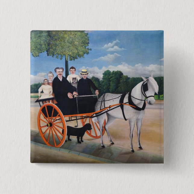 Henri Rousseau - La Carriole du pere Junier 15 Cm Square Badge (Front)