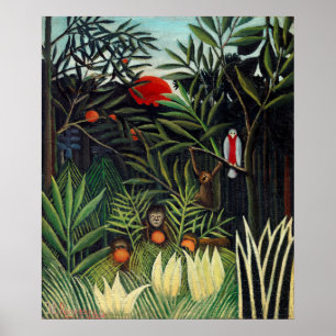Henri Rousseau Landscape with Monkeys Botanical Ga Poster