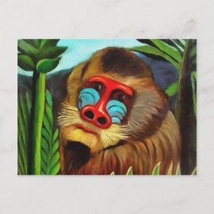 Henri Rousseau Mandrill In The Jungle Vintage Art Postcard