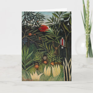 Henri Rousseau - Monkeys & Parrot in Virgin Forest Card
