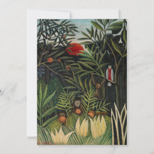 Henri Rousseau - Monkeys & Parrot in Virgin Forest Thank You Card