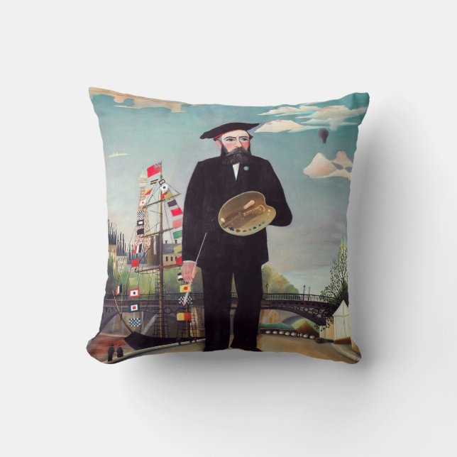 Henri Rousseau - Myself Portrait-Landscape Cushion (Front)