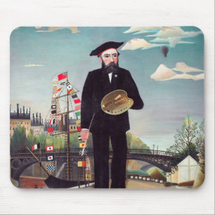 Henri Rousseau - Myself Portrait-Landscape Mouse Mat
