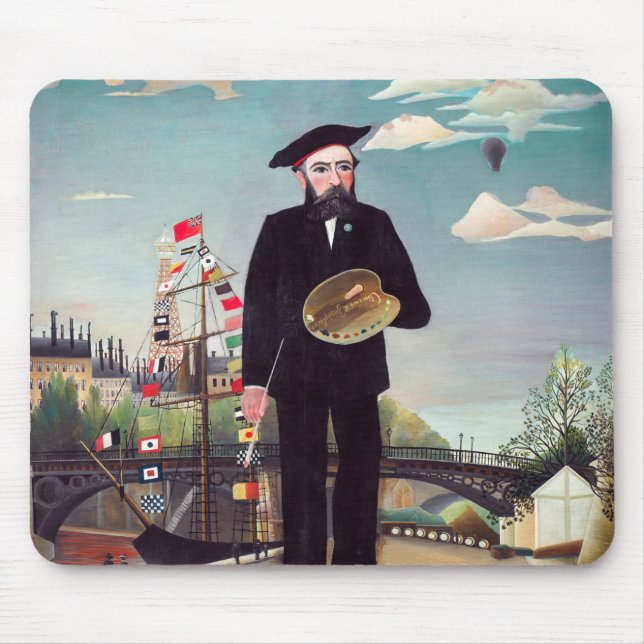 Henri Rousseau - Myself Portrait-Landscape Mouse Mat (Front)