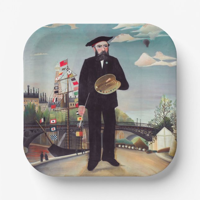 Henri Rousseau - Myself Portrait-Landscape Paper Plate (Front)