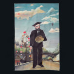 Henri Rousseau - Myself Portrait-Landscape Tea Towel<br><div class="desc">Myself Portrait-Landscape / Self Portrait from L'ile Saint Louis - Henri Rousseau (aka Douanier Rousseau),  1890</div>
