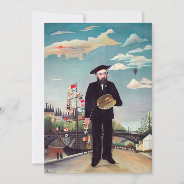 Henri Rousseau - Myself Portrait-Landscape Thank You Card (Front)