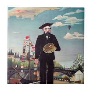 Henri Rousseau - Myself Portrait-Landscape Tile