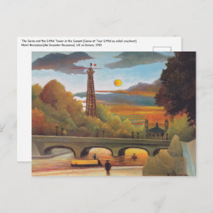Henri Rousseau - Seine and Eiffel Tower in Sunset Postcard