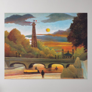 Henri Rousseau - Seine and Eiffel Tower in Sunset Poster