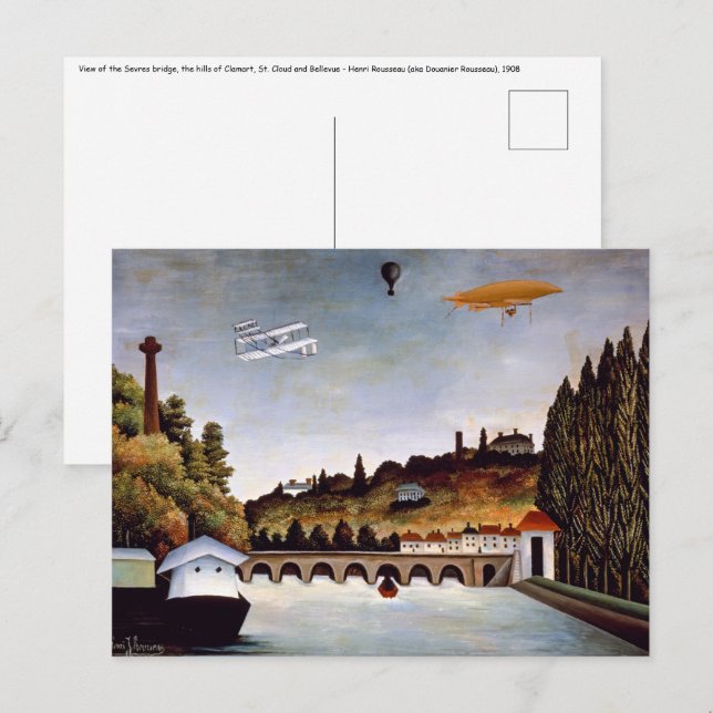 Henri Rousseau - Sevres bridge & hills of Clamart Postcard (Front/Back)