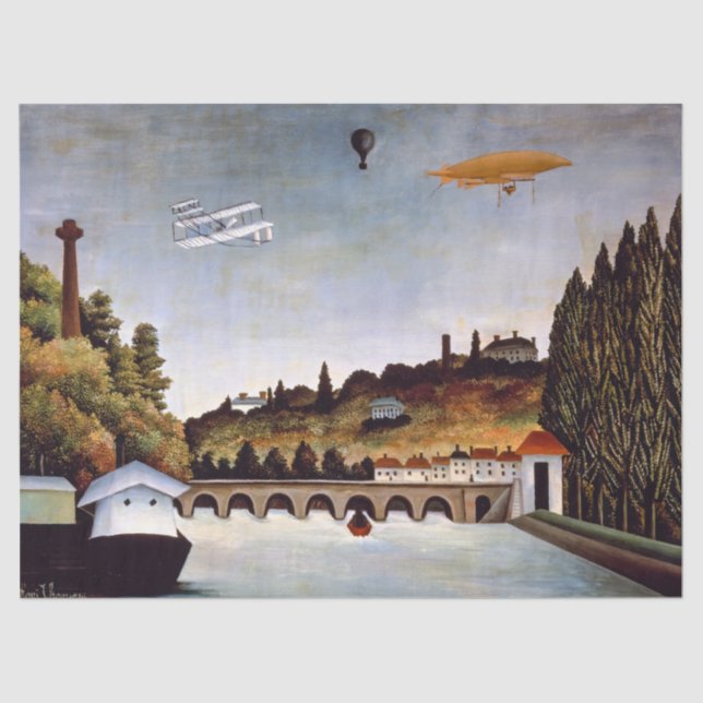 Henri Rousseau - Sevres bridge & hills of Clamart Tissue Paper (Front)