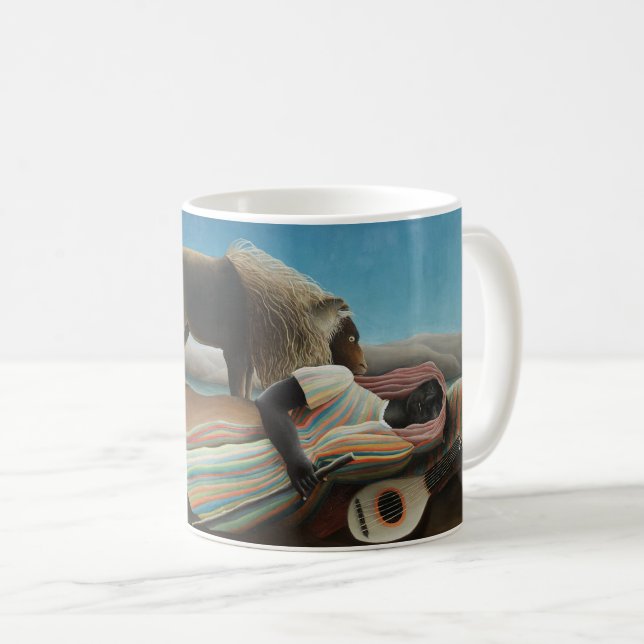 Henri Rousseau Sleeping Gypsy Lion Painting Coffee Mug (Front Right)