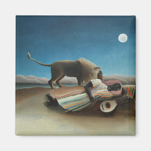 Henri Rousseau Sleeping Gypsy Lion Painting Magnet