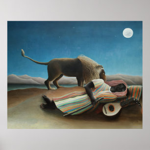 Henri Rousseau Sleeping Gypsy Lion Painting Poster
