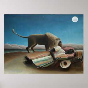 Henri Rousseau Sleeping Gypsy Lion Painting Poster