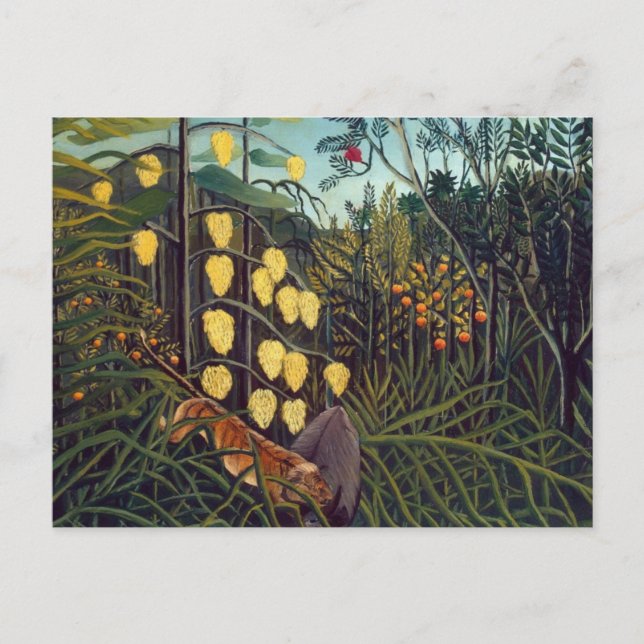 Henri Rousseau Struggle between Tiger and Bull Postcard (Front)