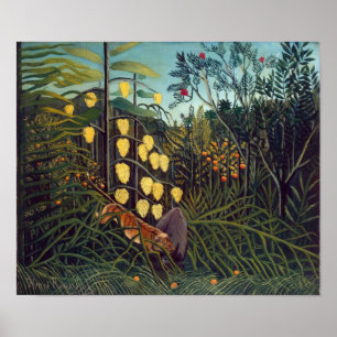 Henri Rousseau Struggle between Tiger and Bull Poster
