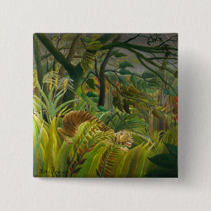 Henri Rousseau - Surprised! 15 Cm Square Badge