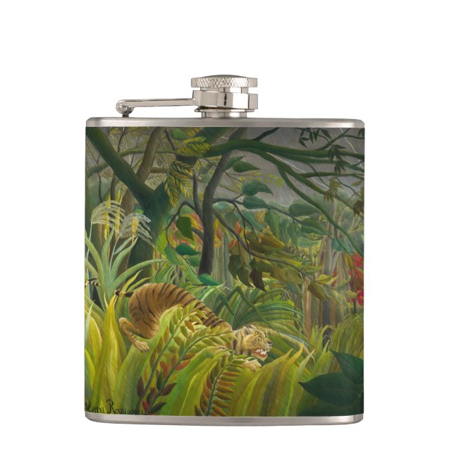 Henri Rousseau - Surprised! Hip Flask (Front)
