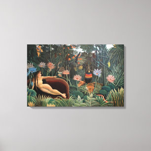 Henri Rousseau The Dream Jungle Flowers Painting Canvas Print
