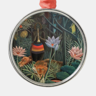 Henri Rousseau The Dream Jungle Flowers Surrealism Metal Tree Decoration