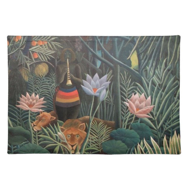 Henri Rousseau The Dream Jungle Flowers Surrealism Placemat (Front)