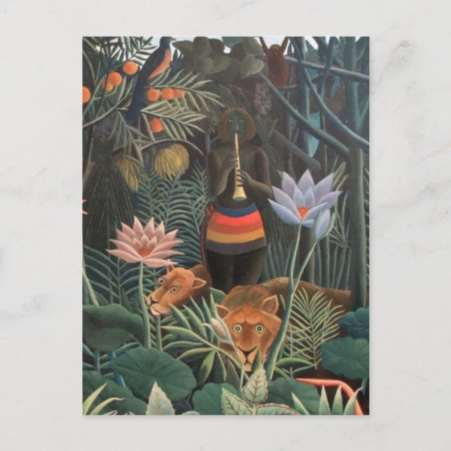 Henri Rousseau The Dream Jungle Flowers Surrealism Postcard (Front)