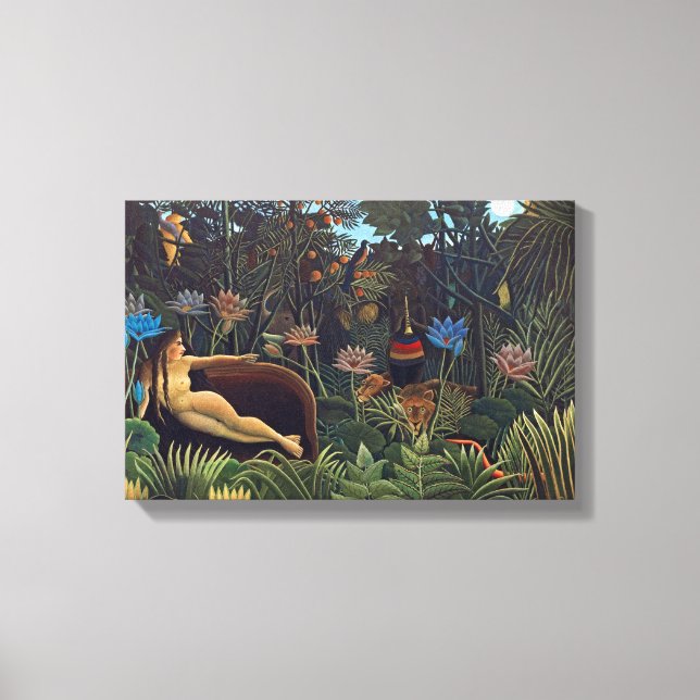 Henri Rousseau The Dream - Jungle Woman w Animals Canvas Print (Front)