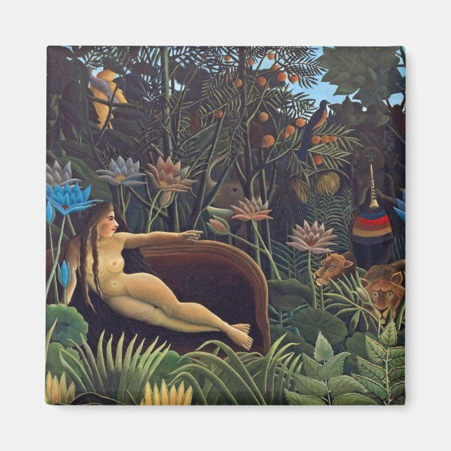 Henri Rousseau The Dream - Jungle Woman w Animals Magnet (Front)