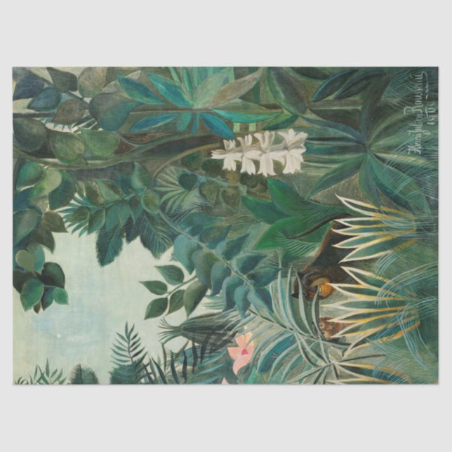 Henri Rousseau | The Equatorial Jungle (1909) Tissue Paper (Front)