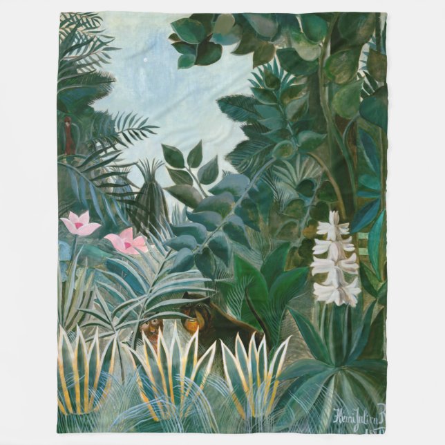 Henri Rousseau - The Equatorial Jungle Fleece Blanket (Front)