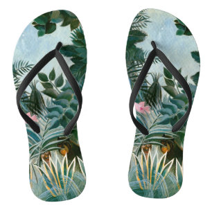 Henri Rousseau - The Equatorial Jungle Flip Flops