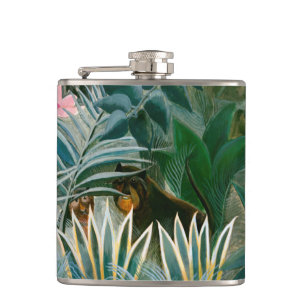 Henri Rousseau - The Equatorial Jungle Hip Flask